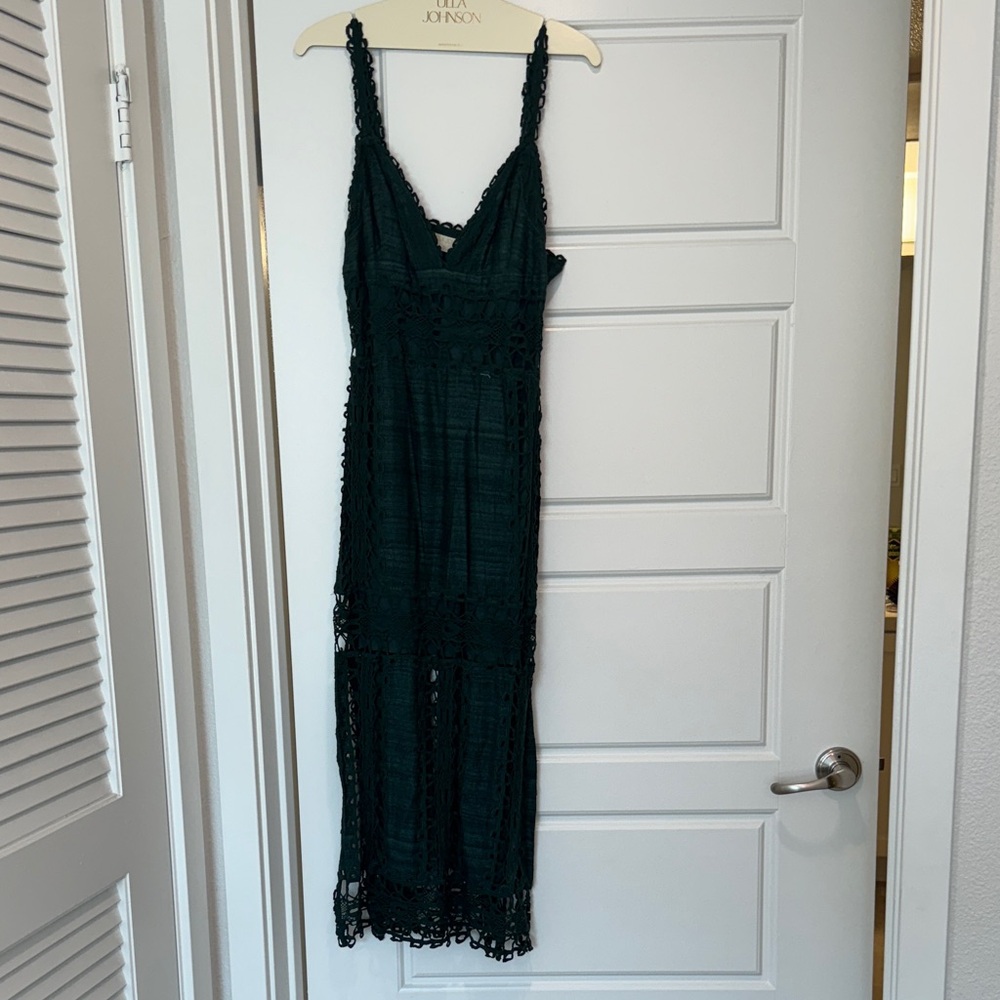 BRAND NEW ULLA JOHNSON Elegant Dark Green Lace Dress